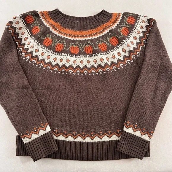 Kiel James Patrick Brown and Orange Pumpkin Sweater - Picture 7 of 9